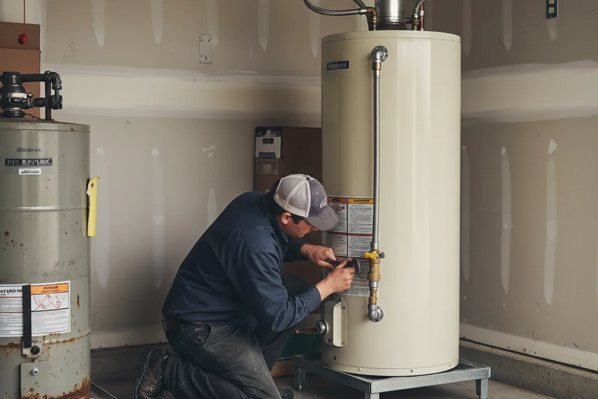 Water heater and shutoff valve replacement in Capac